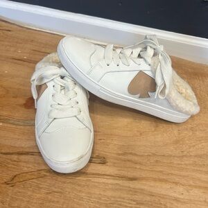 Kate Spade White and Tan Mules
